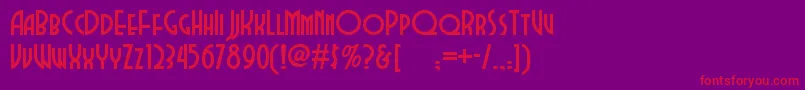 Dubbadubbanf-Schriftart – Rote Schriften auf violettem Hintergrund