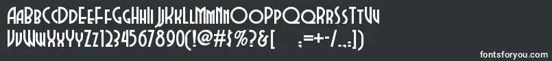 フォントDubbadubbanf – 黒い背景に白い文字