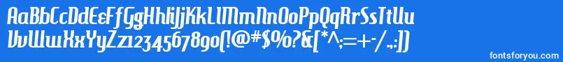フォントHambh ffy – 青い背景に白い文字