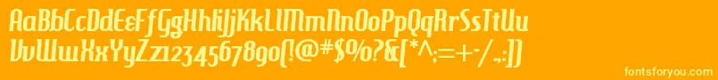 フォントHambh ffy – オレンジの背景に黄色の文字