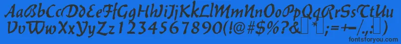 B650DecoRegular Font – Black Fonts on Blue Background