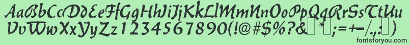 B650DecoRegular Font – Black Fonts on Green Background