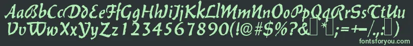 B650DecoRegular Font – Green Fonts on Black Background