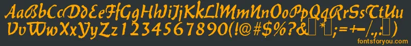 B650DecoRegular Font – Orange Fonts on Black Background