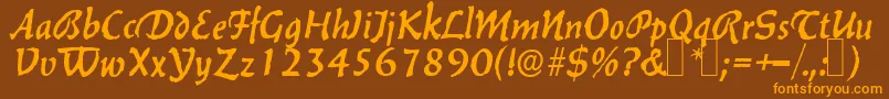 B650DecoRegular Font – Orange Fonts on Brown Background