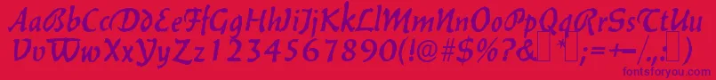 B650DecoRegular Font – Purple Fonts on Red Background
