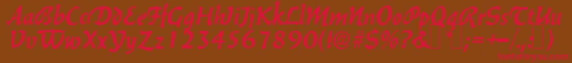 B650DecoRegular Font – Red Fonts on Brown Background