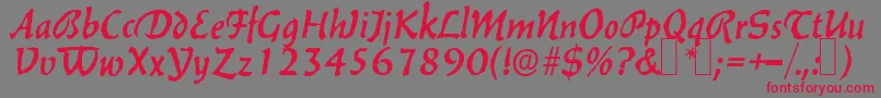 B650DecoRegular Font – Red Fonts on Gray Background