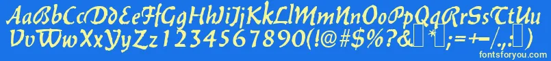 B650DecoRegular Font – Yellow Fonts on Blue Background