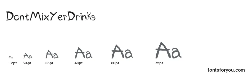 Größen der Schriftart DontMixYerDrinks