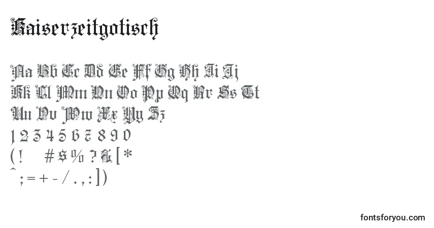 Schriftart Kaiserzeitgotisch – Alphabet, Zahlen, spezielle Symbole