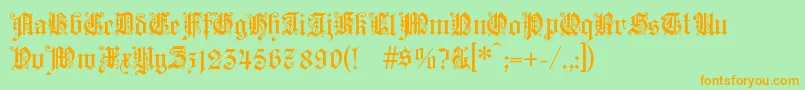 Kaiserzeitgotisch Font – Orange Fonts on Green Background