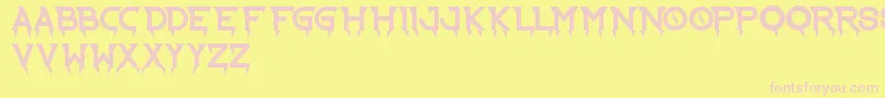 RideTheLightning-fontti – vaaleanpunaiset fontit keltaisella taustalla