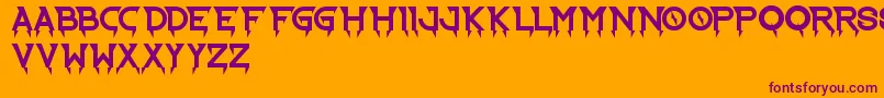 フォントRideTheLightning – オレンジの背景に紫のフォント