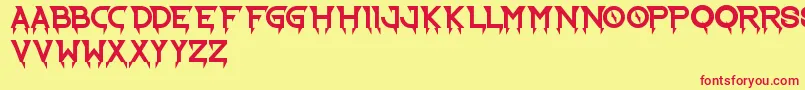 RideTheLightning Font – Red Fonts on Yellow Background