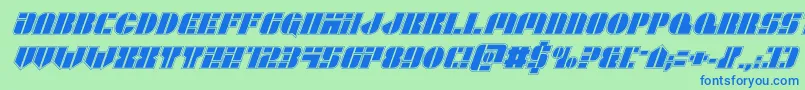 Leaguewarsacadital Font – Blue Fonts on Green Background