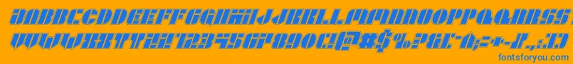 Leaguewarsacadital Font – Blue Fonts on Orange Background