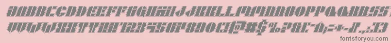 フォントLeaguewarsacadital – ピンクの背景に灰色の文字