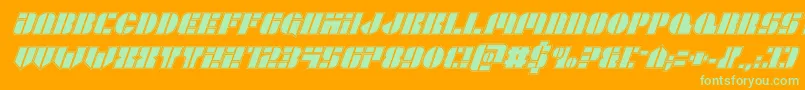 Leaguewarsacadital Font – Green Fonts on Orange Background