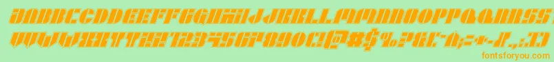 Leaguewarsacadital Font – Orange Fonts on Green Background