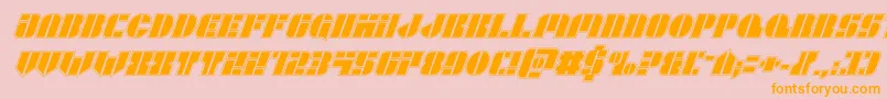 Leaguewarsacadital Font – Orange Fonts on Pink Background