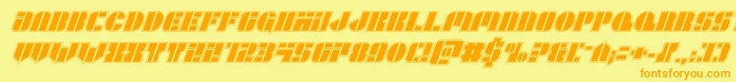 Leaguewarsacadital Font – Orange Fonts on Yellow Background