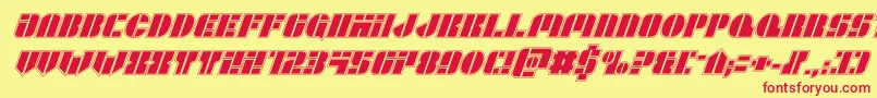 Leaguewarsacadital Font – Red Fonts on Yellow Background