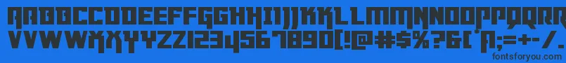 フォントDangerflightexppand – 黒い文字の青い背景