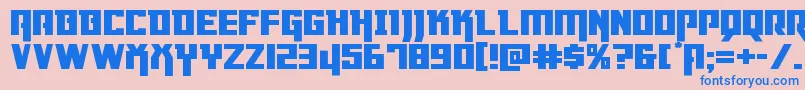 Dangerflightexppand Font – Blue Fonts on Pink Background