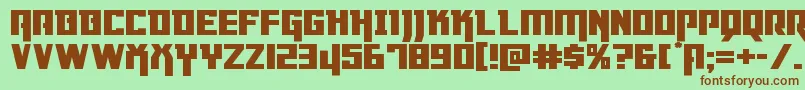 Шрифт Dangerflightexppand – коричневые шрифты на зелёном фоне