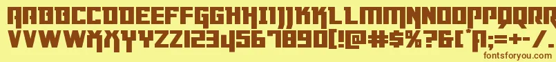 Dangerflightexppand Font – Brown Fonts on Yellow Background