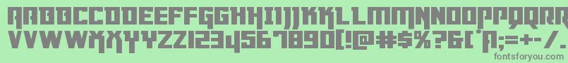 フォントDangerflightexppand – 緑の背景に灰色の文字