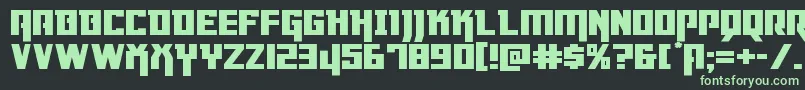 フォントDangerflightexppand – 黒い背景に緑の文字