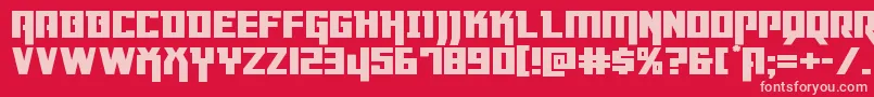 フォントDangerflightexppand – 赤い背景にピンクのフォント