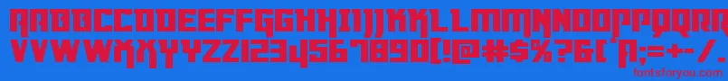 Dangerflightexppand-fontti – punaiset fontit sinisellä taustalla
