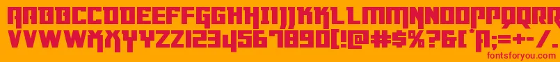 フォントDangerflightexppand – オレンジの背景に赤い文字