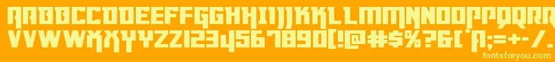 Dangerflightexppand Font – Yellow Fonts on Orange Background