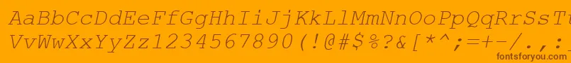 Шрифт CourtiercItalic – коричневые шрифты на оранжевом фоне