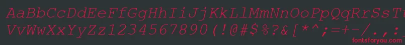 Шрифт CourtiercItalic – красные шрифты на чёрном фоне