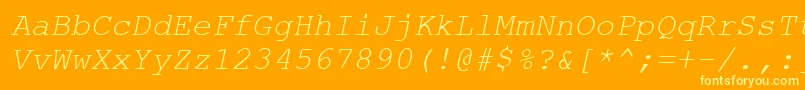 CourtiercItalic Font – Yellow Fonts on Orange Background
