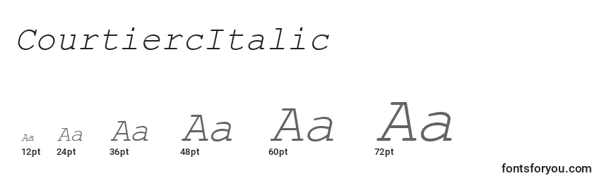 Размеры шрифта CourtiercItalic
