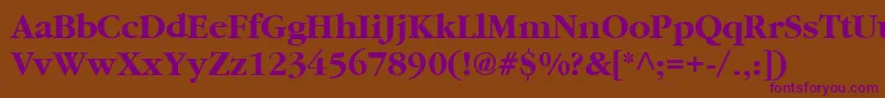 Cyrillicgaramond ffy-fontti – violetit fontit ruskealla taustalla