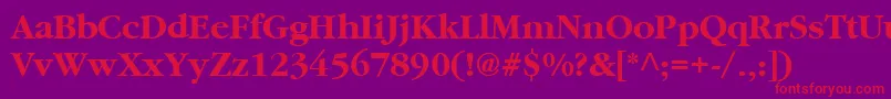 Cyrillicgaramond ffy-fontti – punaiset fontit violetilla taustalla