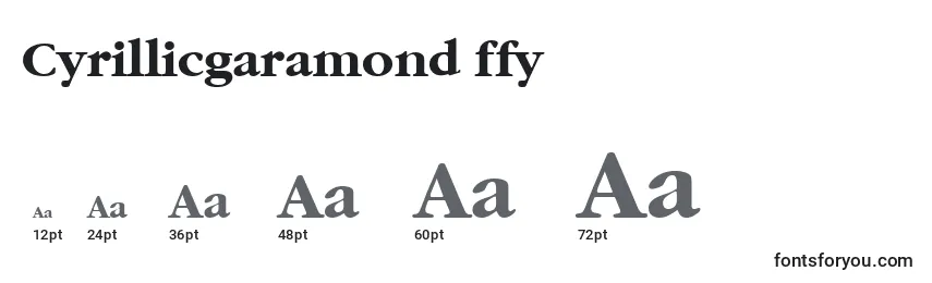 Размеры шрифта Cyrillicgaramond ffy