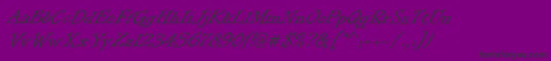 InformalRoman-Schriftart – Schwarze Schriften auf violettem Hintergrund