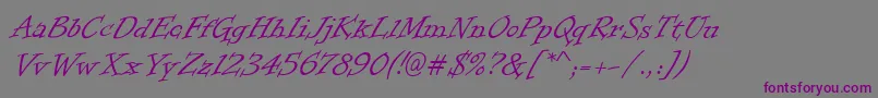 Шрифт InformalRoman – фиолетовые шрифты на сером фоне