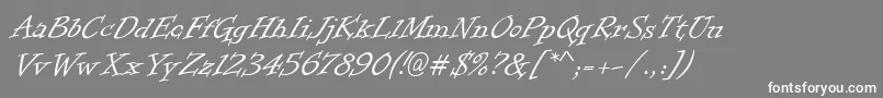 フォントInformalRoman – 灰色の背景に白い文字