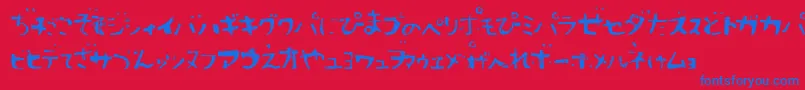 Sushitar-fontti – siniset fontit punaisella taustalla