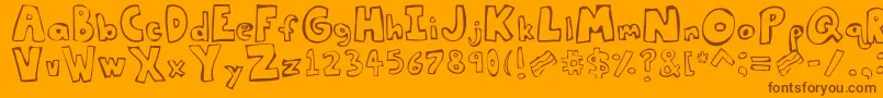 Tastethebacon Font – Brown Fonts on Orange Background