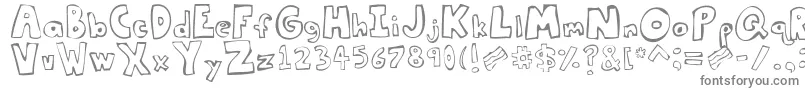フォントTastethebacon – 白い背景に灰色の文字